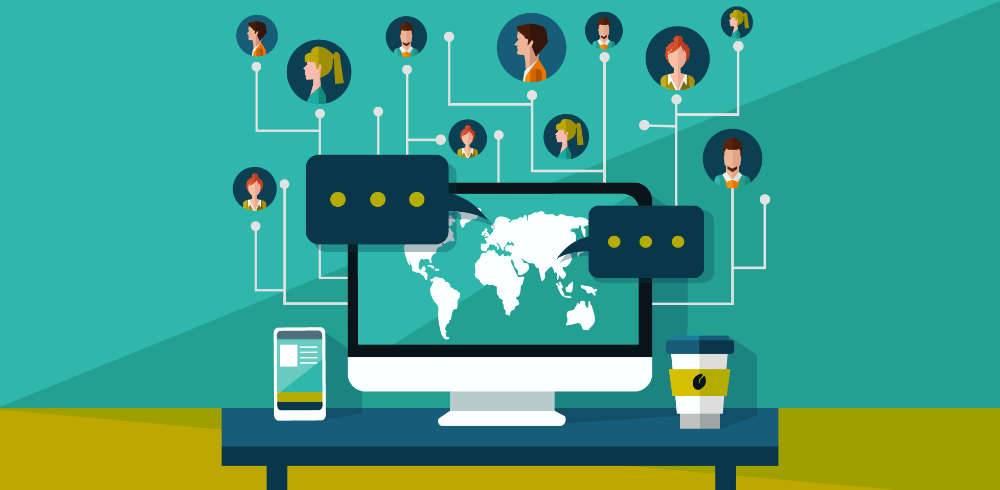 Monitask. Illustration of Are Offices Becoming Obsolete Due To The Perks Remote Work Offers?