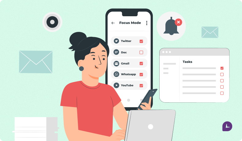 Illustration of Personal Phone Use and Social Media