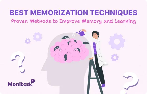 Monitask. Illustration of Best Memorization Techniques: Proven Methods to Improve Memory and Learning