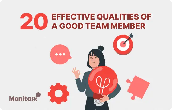 What Makes a Good Team Member. Illustration for the Monitask Blog.