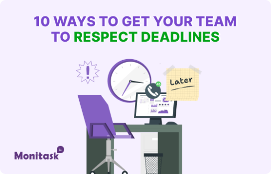 10 ways to get your team to respect deadlines. Illustration for the Monitask Blog