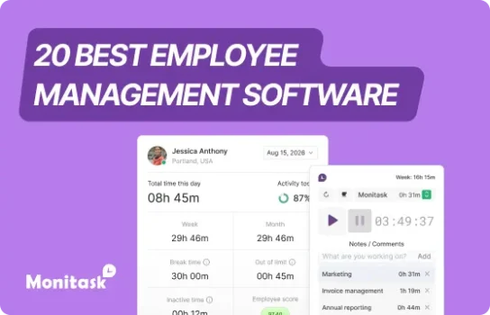20 Best Employee Management Software. Illustration for the Monitask Blog.