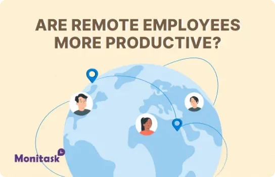 Are Remote Employees More Productive? Illustration for the Monitask Blog