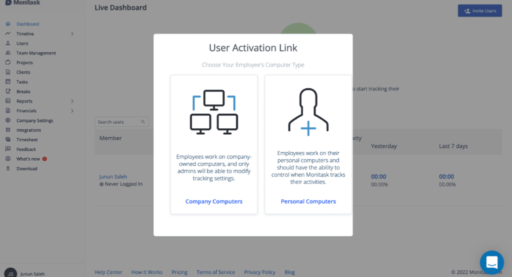 employee monitoring software running for team members and remote workers