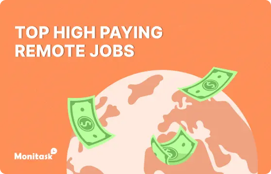 Top High Paying Remote Jobs. Illustration for the Monitask Blog.