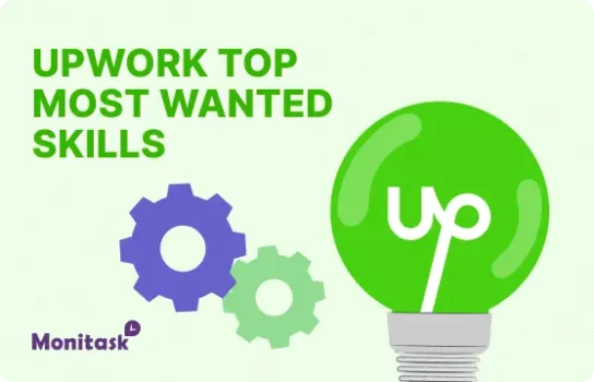 Upwork Top Most Wanted Skills. Illustration for the Monitask Blog.