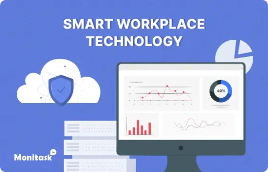 Smart Workplace Technology. Illustration for the Monitask Blog