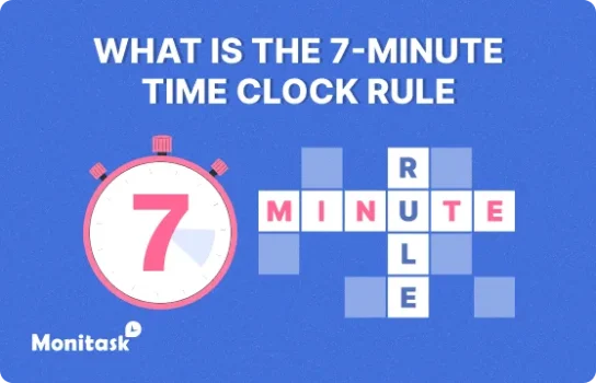 Monitask. Illustration about What Is the 7-Minute Time Clock Rule?