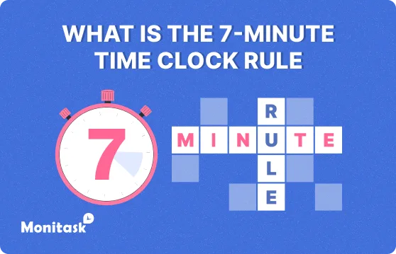 Monitask. Illustration about What Is the 7-Minute Time Clock Rule?