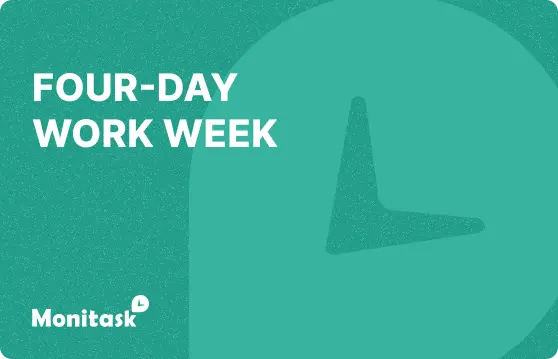 Four-Day Work Week. Illustration for the Monitask HR Glossary.