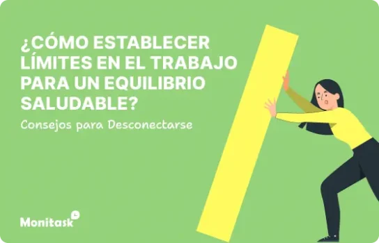 ¿Cómo Establecer Límites en el Trabajo para un Equilibrio Saludable? Consejos para Desconectarse. Ilustración para el Blog de Monitask.
