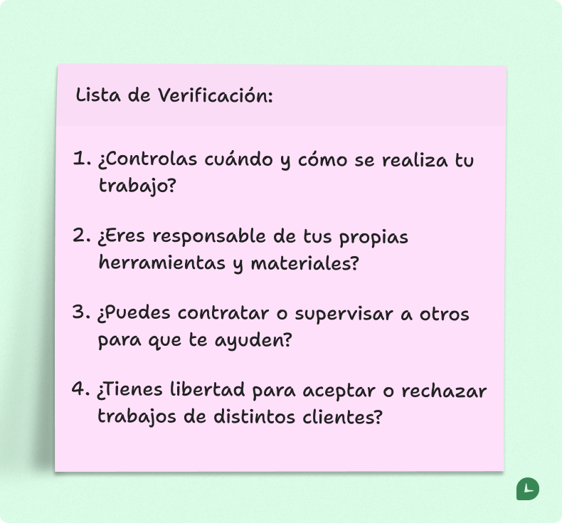 Eres contratista independiente o empleado