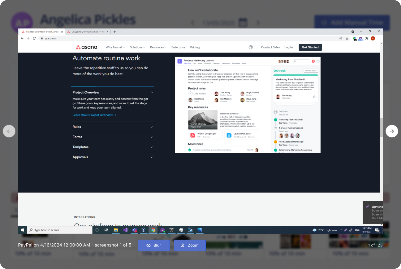 Screenshot capturing