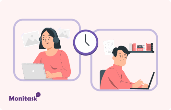 Monitask. Ilustración de las Mejores Prácticas para una Oficina Híbrida