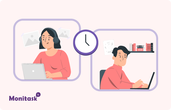 Monitask. Ilustración de las Mejores Prácticas para una Oficina Híbrida