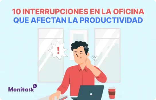 10 Interrupciones Cotidianas en la Oficina: ¿Cómo Manejarlas? Ilustración para el Blog de Monitask.