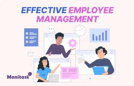 Effective Employee Management in the Workplace. Illustration for the Monitask blog